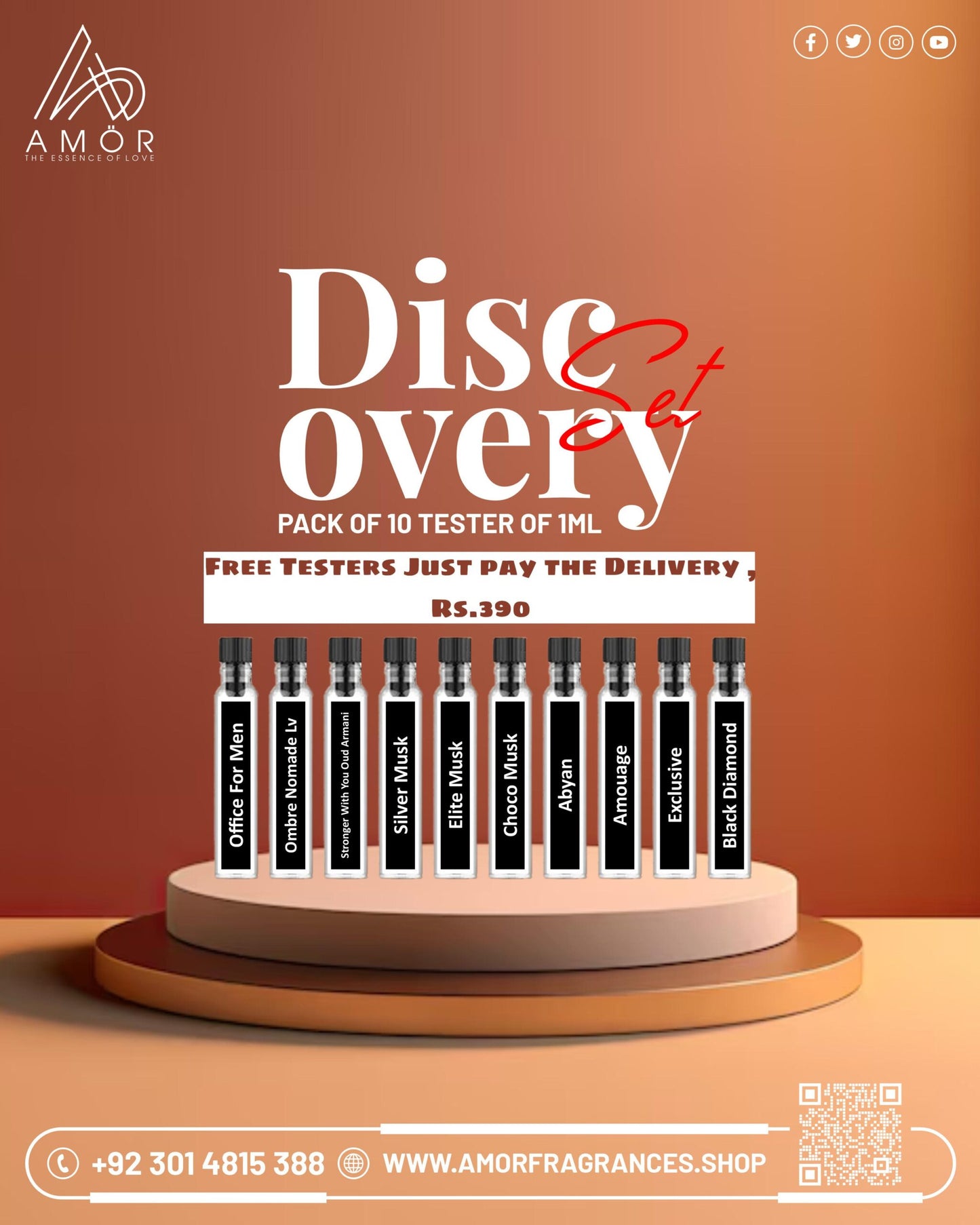 Our Free Discovery Set (pack of 10 testers of 1ml) Just Pay The Delivery Charges