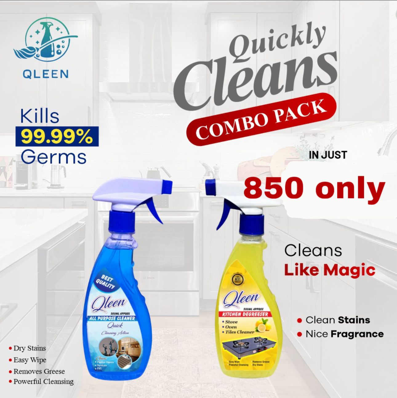 Qleen APC and Tiles Cleaner Bundle